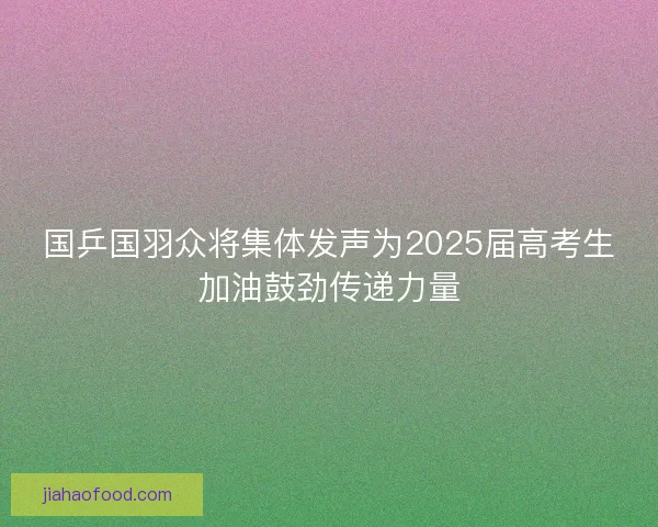 国乒国羽众将集体发声为2025届高考生加油鼓劲传递力量