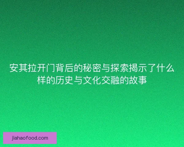 安其拉开门背后的秘密与探索揭示了什么样的历史与文化交融的故事