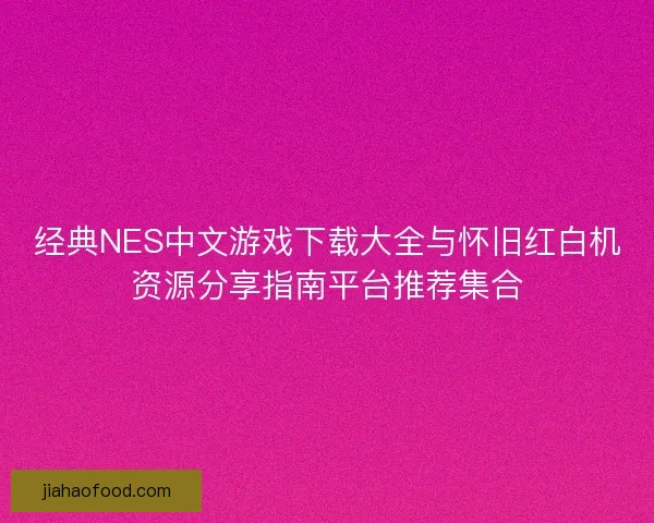 经典NES中文游戏下载大全与怀旧红白机资源分享指南平台推荐集合
