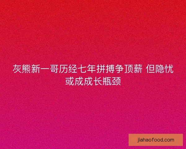 灰熊新一哥历经七年拼搏争顶薪 但隐忧或成成长瓶颈
